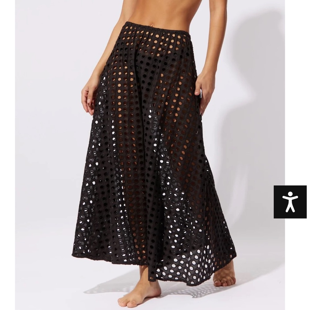 Solid & Striped Brie Eyelit Maxi Skirt - black NWT